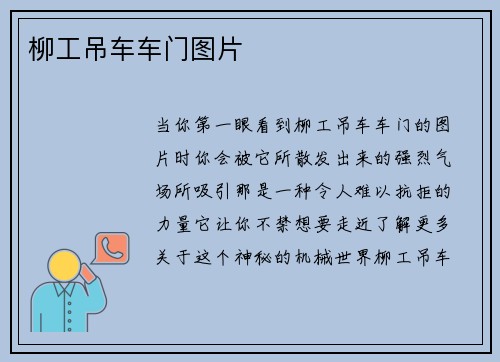 柳工吊车车门图片